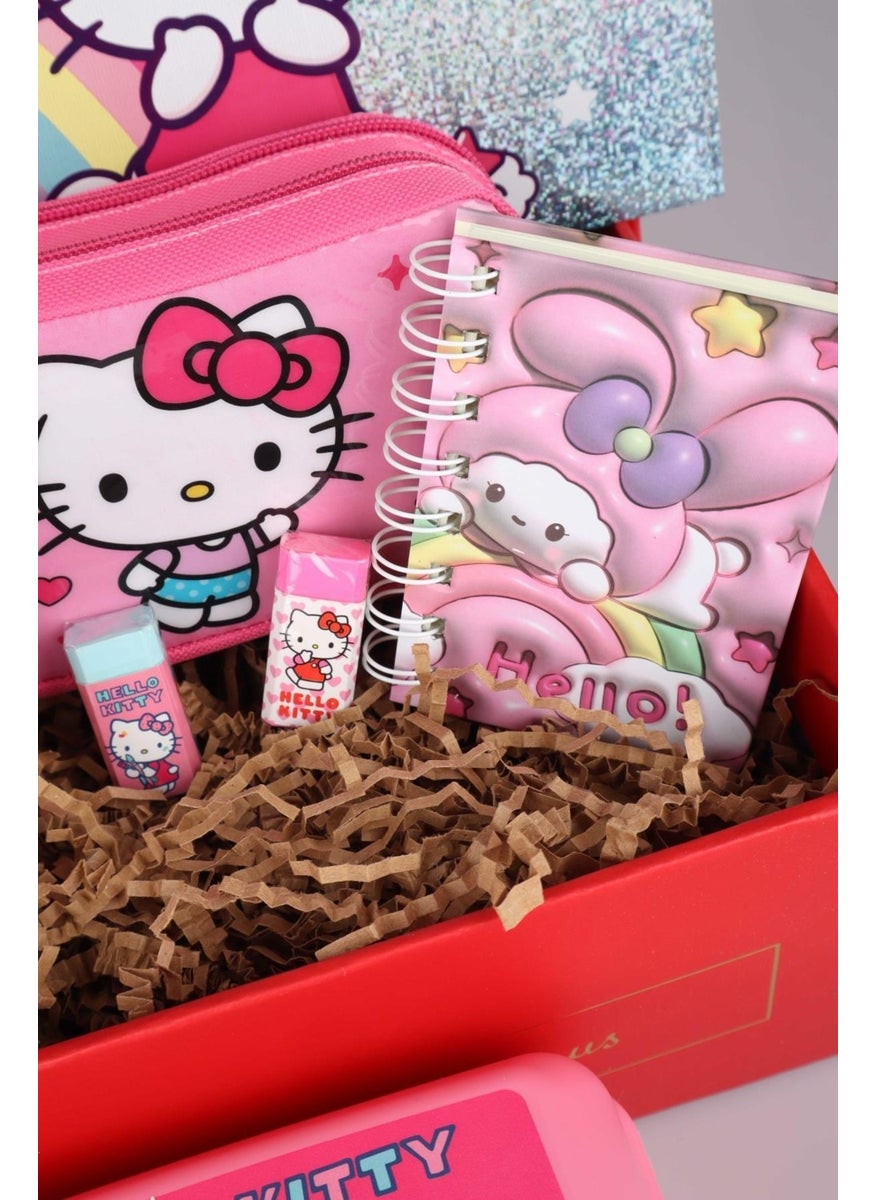 Hello Kitty مجموعة القرطاسية المدرسية المرخصة ديموس مع صندوق خاص و حقيبة أقلام  - Image 3