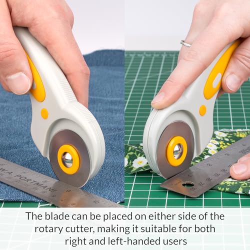 W.A. Portman WA Portman Self Healing Cutting Mat & Rotary Cutter for Fabric Set – 9x12 Sewing Cutting Mats for Crafts with 45mm Fabric Cutter Wheel & 5 Rotary Blades – Quilting & Sewing Supplies Kit - Image 3