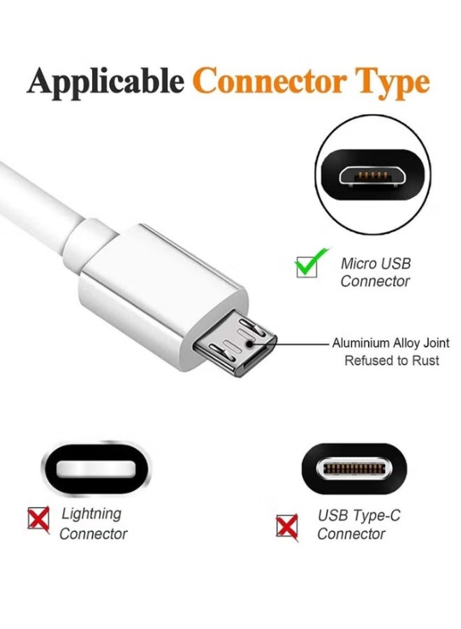 عبوة من قطعتين من كابلات شحن USB-A إلى Micro USB لأجهزة أندرويد، متوافقة مع سامسونج جالاكسي S7 وS6 وJ7 ونوت 5، وكيندل، وبلاي ستيشن 4، وغيرها | ويدجتس ماتريكس - Image 3