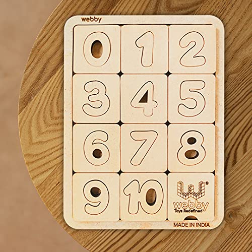 Webby Counting Number Slide Game Wooden Puzzle, 8X6(Inches) - Image 1