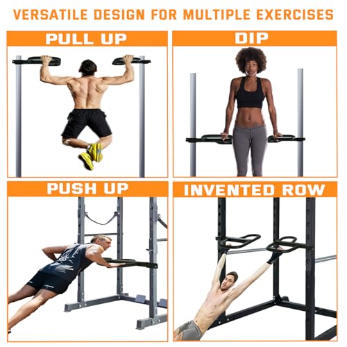 HWOOUSA Dip Bar Attachment for 2"x2" Squat Rack, Heavy Duty Power Rack Attachment with 5/8" or 1" Hole (For 2" x 2" Power Rack with Multi Grips) - Image 2