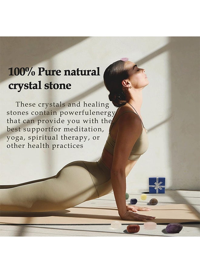 GIFT Healing Crystals Set, 11Pcs Natural Energy Gemstones Beginners Tumbled Chakra Crystal Raw Stone Spiritual Necklaces Bracelet Amethyst Rose Quartz Gravel Pendant Pack for Reiki, Yoga, Meditation - Image 3
