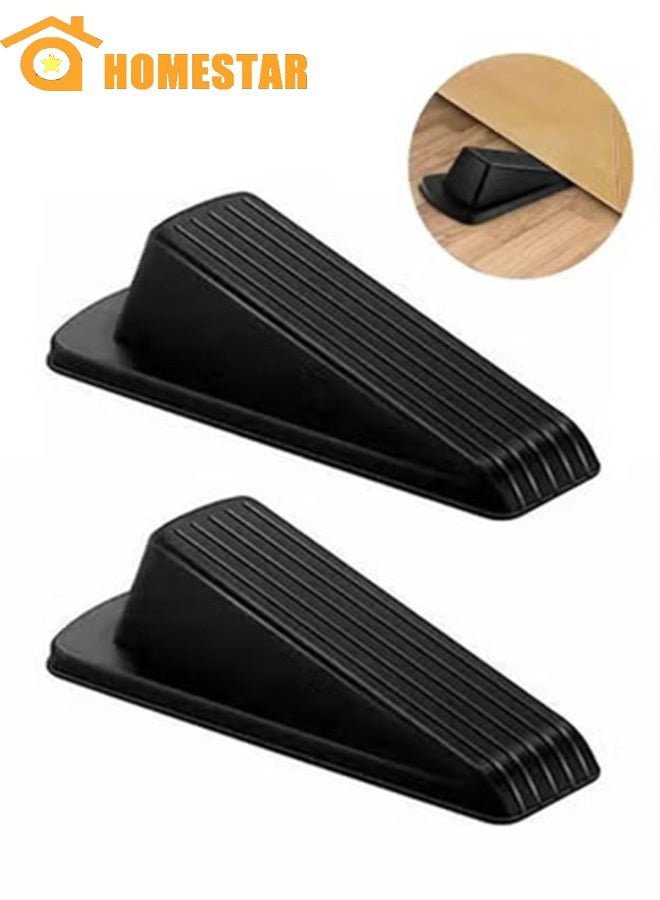 HOMESTAR 2 Pcs Door Stopper Set, Slip Resistant Heavy Duty Design Doorstops, Work on All Surfaces, Carpet, Floors - Image 1