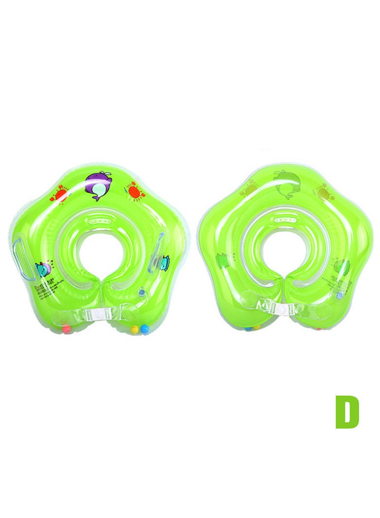 Swimming Baby Accessories Neck Ring Tube Safety Infant Float Circle for Bathing Inflatable Dolphin Inflatable Water (Green)