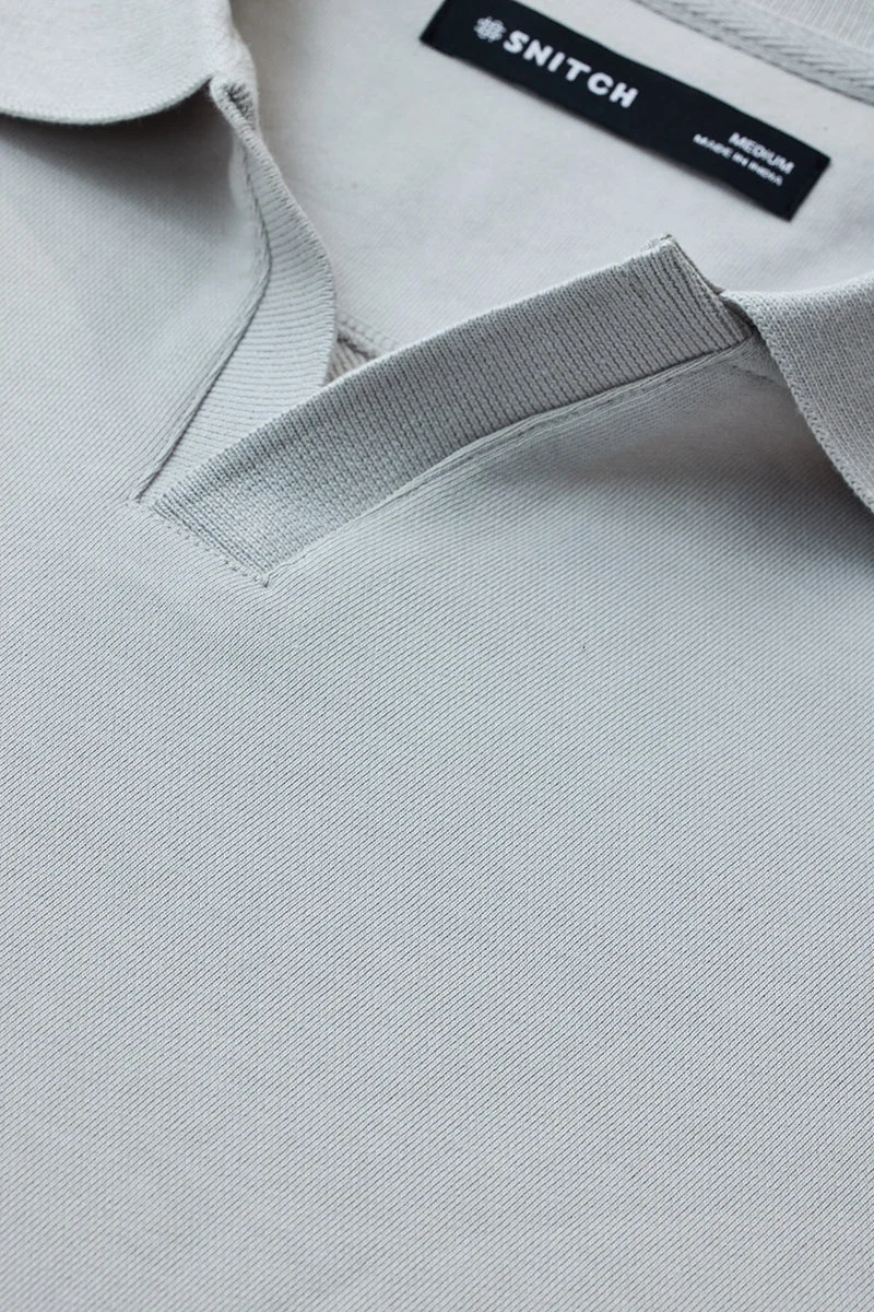 Snitch Grey Oversized Polo Sweatshirt for Men | Best Price UAE