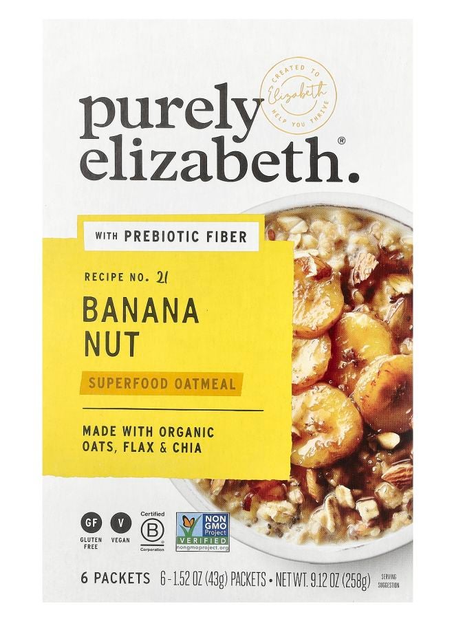 Superfood Oatmeal With Prebiotic Fiber Banana Nut 6 Packets 1.52 oz (43 g) Each