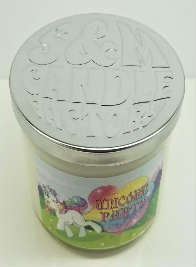 S&M Candle Factory شمعة يونيكورن فارتس الغامضة البيضاء ~ مصنع شموع S&M، شمعة معطرة بثلاث فتائل مصنوعة من شمع الصويا، وزنها 14.5 أونصة ~ مدة احتراق 80 ساعة ~ شموع مرحة ~ هدية للمناسبات الخاصة - Image 2