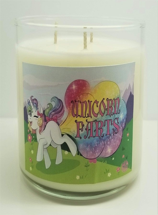 S&M Candle Factory شمعة يونيكورن فارتس الغامضة البيضاء ~ مصنع شموع S&M، شمعة معطرة بثلاث فتائل مصنوعة من شمع الصويا، وزنها 14.5 أونصة ~ مدة احتراق 80 ساعة ~ شموع مرحة ~ هدية للمناسبات الخاصة - Image 3