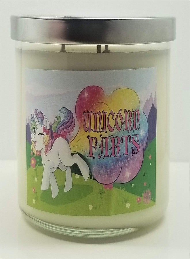 S&M Candle Factory شمعة يونيكورن فارتس الغامضة البيضاء ~ مصنع شموع S&M، شمعة معطرة بثلاث فتائل مصنوعة من شمع الصويا، وزنها 14.5 أونصة ~ مدة احتراق 80 ساعة ~ شموع مرحة ~ هدية للمناسبات الخاصة - Image 1