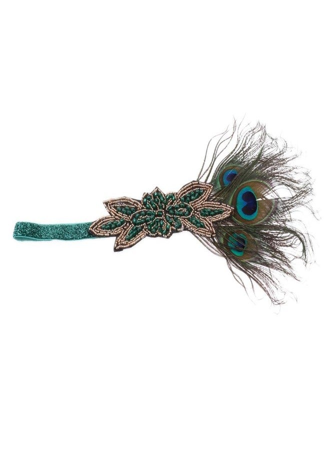Generic Womens Peacock Feather Roaring 20s Headpiece 1920s Flapper Headband, Green | Womens Accessories |Hair Accessories - Image 2