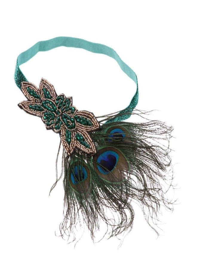 Generic Womens Peacock Feather Roaring 20s Headpiece 1920s Flapper Headband, Green | Womens Accessories |Hair Accessories - Image 3