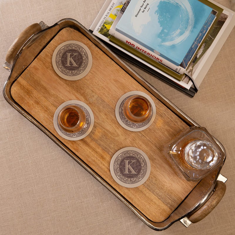 Thirstystone 4-Pack Monogram Letter â€œKâ€ Sandstone Coasters Manufactured in The USA Decorative, Absorbent, Easily Wipes Clean - Image 2