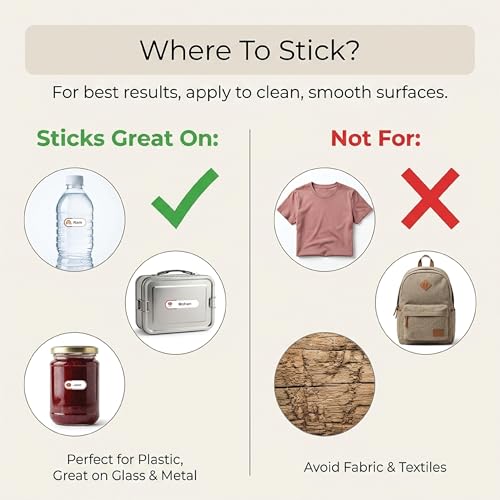 Chic Buddy 80 Waterproof Name Stickers for Kids School | Write On Labels for Bottle, Lunchbox, Books | Personalized Name Tags | Strong Adhesive, Smudge Proof | Chic Buddy - Image 4