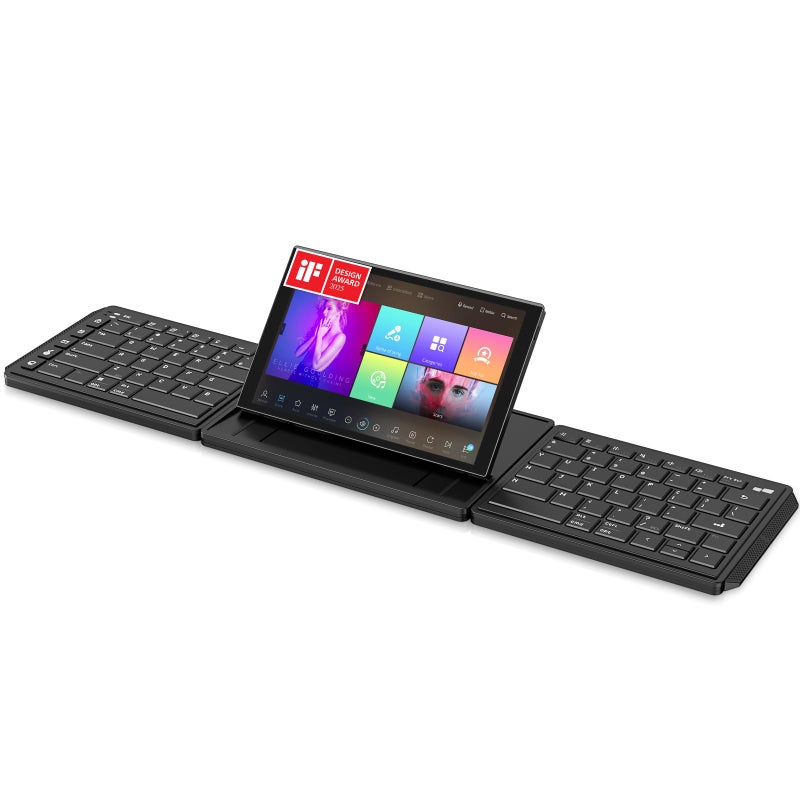 MP Mobile Pixels Tetra Keyboard with 8 Touchscreen Customizable Hotkeys Wireless Ergonomic Keyboards 3 Modular Layouts Bluetooth Connectivity USBC Charging Portable Keyboard for WindowsMac - Image 2