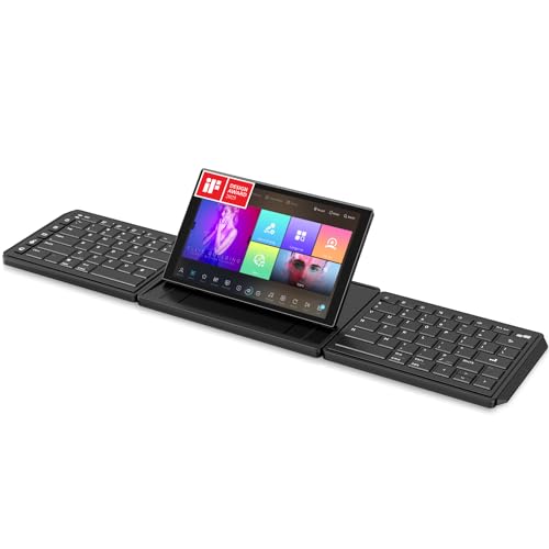 MP Mobile Pixels Tetra Keyboard with 8 Touchscreen Customizable Hotkeys Wireless Ergonomic Keyboards 3 Modular Layouts Bluetooth Connectivity USBC Charging Portable Keyboard for WindowsMac - Image 1