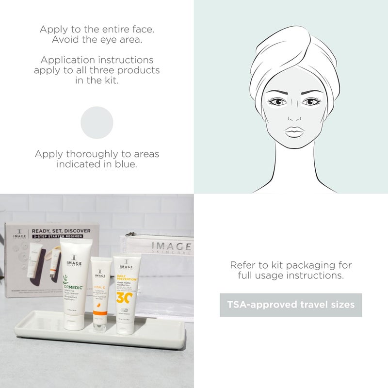 IMAGE Skincare, Ready Set Discover, 3-Piece Travel Ready Skin Care Kit, with Face Wash, Serum, and Moisturizer - Image 3
