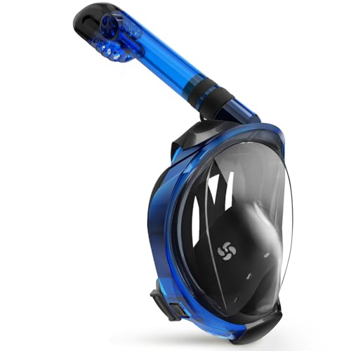 Greatever G2 Full Face Snorkel Mask with Latest Dry Top System,Foldable 180 Degree Panoramic View Snorkeling Mask with Camera Mount,Safe Breathing,Anti-Leak&Anti-Fog - Image 1
