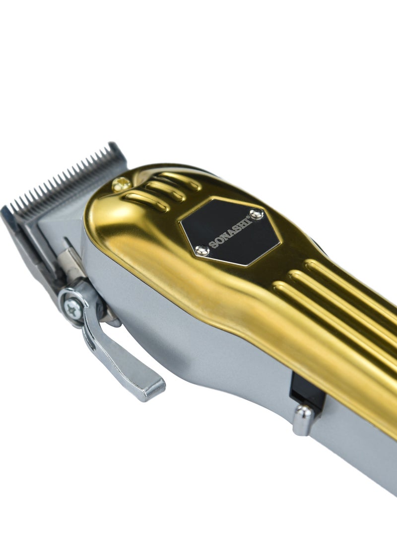 SONASHI Rechargeable Hair Clipper With Digital LCD Display  2 Hours Continuous Working Time Sharp And Carbon Steel Cutter Blade With HighQuality Metal Body Chargeable And Cordless  SHC-1061 Gold - Image 5