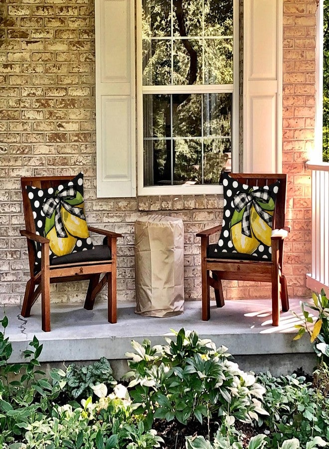 TAJWE Summer Lemon Pillow Covers 18x18 Set of 2 Farmhouse Dots Outdoor Decorative Cushion Cases for Sofa Couch Home Decorations Black - Image 5