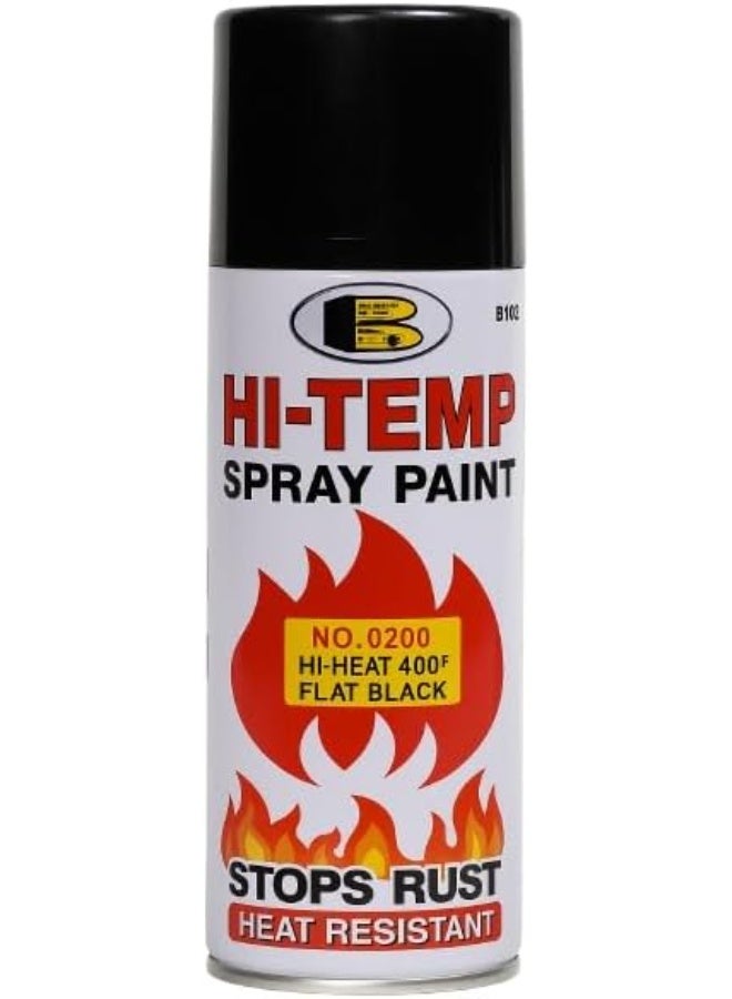 Bosny Hi-Temp Spray Paint 400°F Heat Resistant, 400ml Aerosol – Matt Black