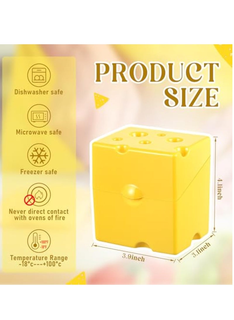 KASTWAVE 2 Pcs Cheese Slice Crisper Butter Storage for Refrigerator, Cheese Container, Cheese Slice Holder with Lids, Plastic Cheese Box for Fridge Airtight Food, Charcuterie Safe, 4.13 x 3.94 x 3.15 Inch  - Image 5