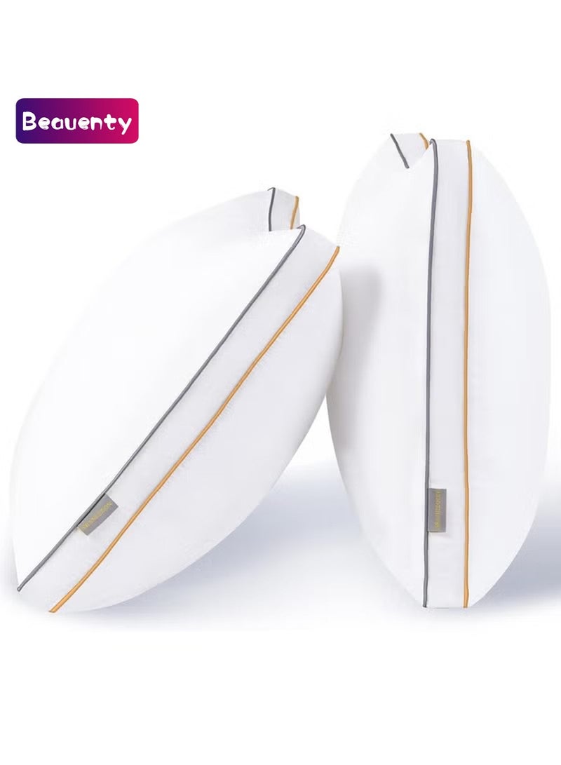 Beauenty Bed Pillows Queen Size Set of 2, Soft Fluffy Pillows for Sleeping, Hotel Quality Supportive Pillows, Cooling Down Alternative Pillows for Sleeping for Side Back and Stomach Sleeper - Image 1