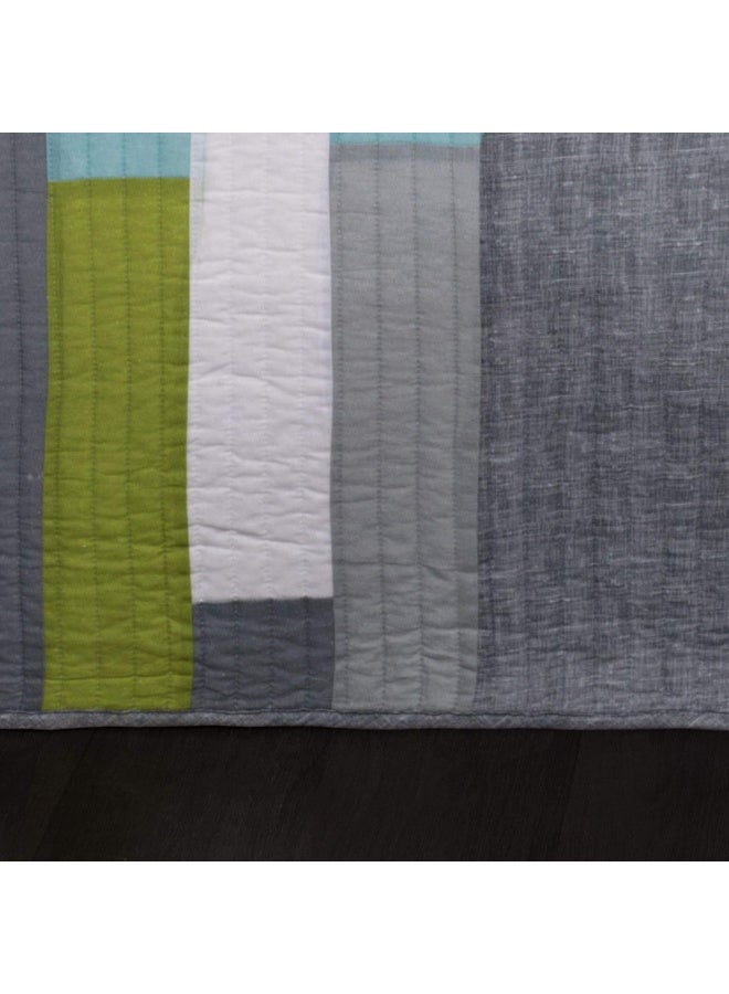 Lush Decor Lush Decor Shelly Stripe Quilt  Modern Geometric Pattern Reversible 2 Piece Bedding Set  Twin  Orange  Gray  - Image 2