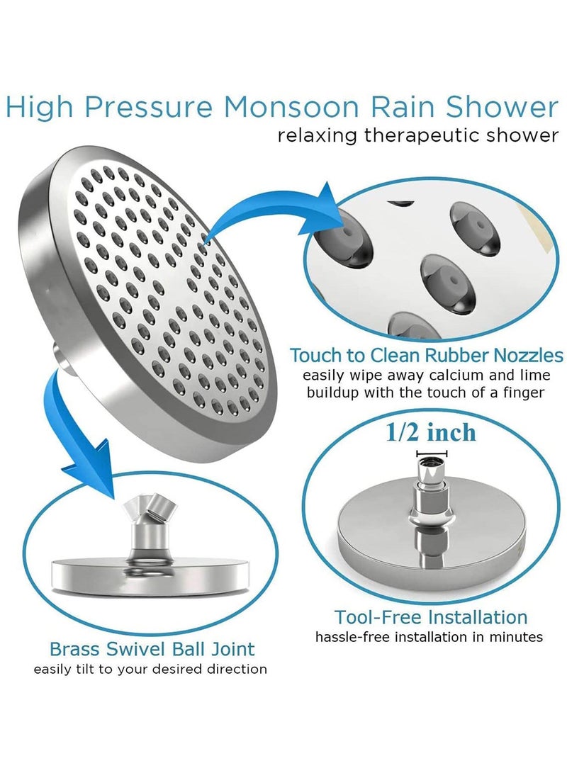 Sweet seven Modern Chrome Look Shower Head - High-Pressure Rain, Easy Installation, Replacement for Bathroom, Elevate Your Shower Experience - Image 3