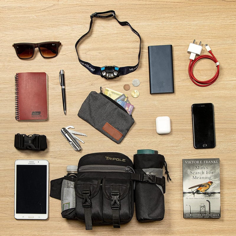 TriPole Waist Pack with Detachable Bottle Holder - Multi-Utility Waist and Sling Bag for Hiking, Cycling, and Backpacking - Image 4