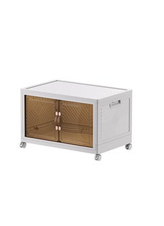 Single Layer Multi-Functional Foldable Storage Cabinet with Doors and Wheels (98L)
