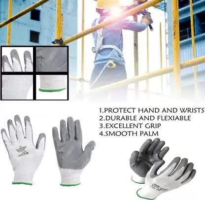 QTM Anti Cutting Cut Resistant Hand Safety Gloves CutProof Protection with Rubber Grade Free 3 Pair  - Image 4