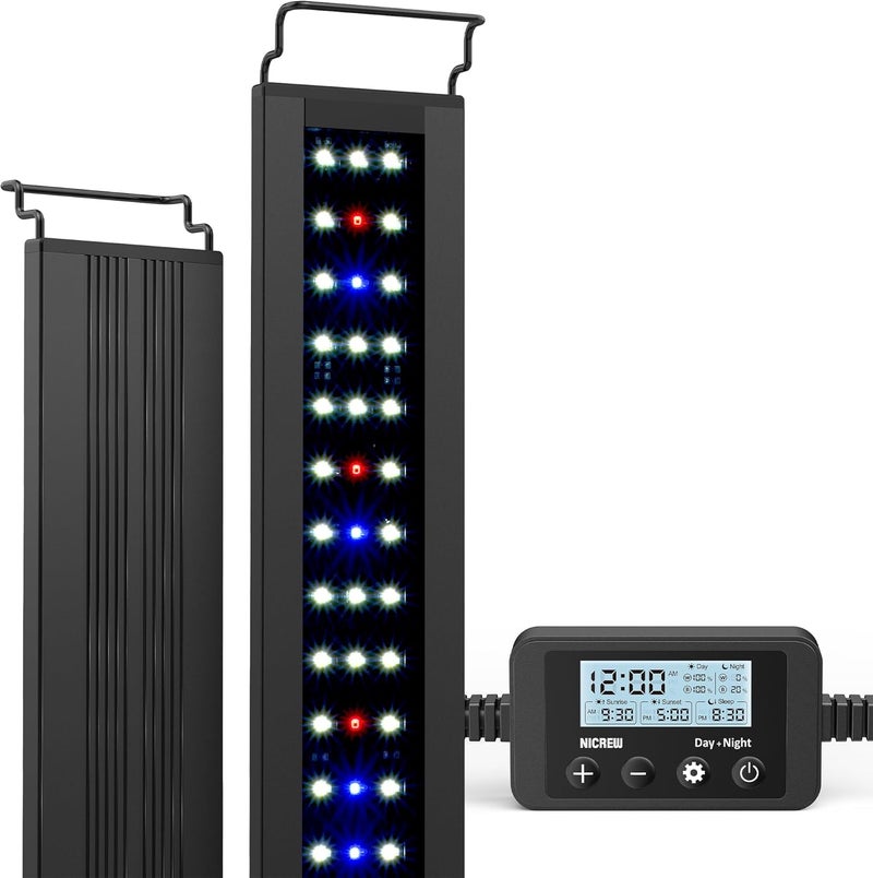 NICREW C10 Plants LED Aquarium Light, 30-36 in, 20Watts, Full Spectrum Fish Tank Light with Timer, Day and Night Cycle, Brightness Adjustable - Image 1
