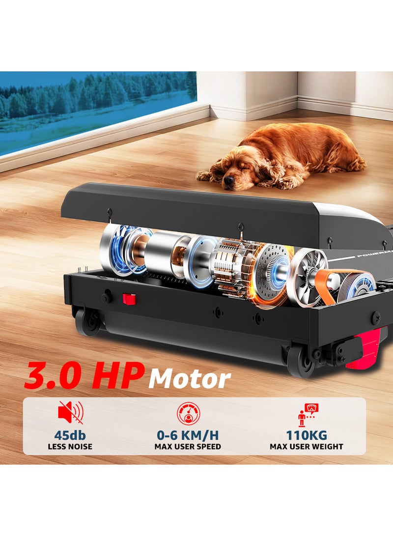 PowerMax Fitness Walkpad-2 Under-Desk Treadmill for Home Use | 3.0 HP Motor, 2% Manual Incline, Shock Absorption 110kg Weight Capacity - Image 3