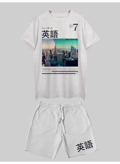 THREADCURRY THREADCURRY NYC 7 Printed Co-ord Set for Men - Half Sleeve Oversized T-Shirt and Shorts  - Image 1