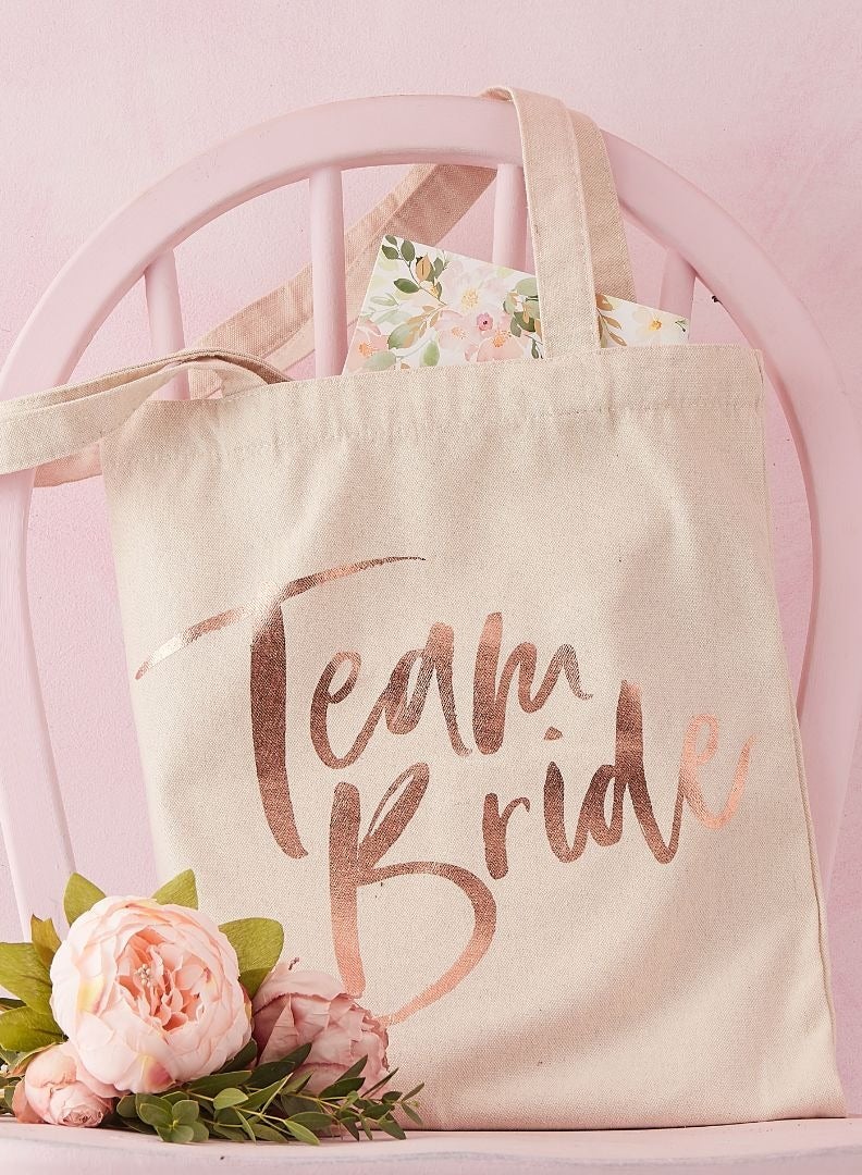 Ginger Ray Team Bride Tote Bag - Bridal Party Gift - Image 1