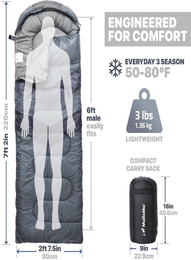 MalloMe Sleeping Bags for Adults Cold Weather & Warm - Backpacking Camping Sleeping Bag for Kids 10-12, Girls, Boys - Lightweight Compact Camping Gear Must Haves Hiking Essentials Sleep Accessories - Image 2