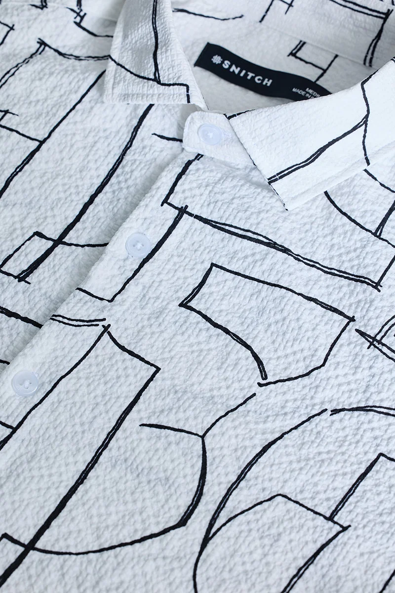 SNITCH قميص أبيض مجرد بنقوش بارزة