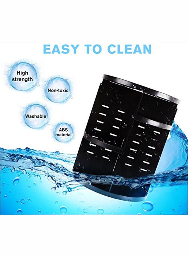 Sharpdo - 360 Rotating Makeup Organizer, DIY Adjustable Makeup Carousel Spinning Holder Storage Rack, Large Capacity Make up Caddy Shelf Cosmetics Organizer Box, Great for Countertop, Black - Image 1