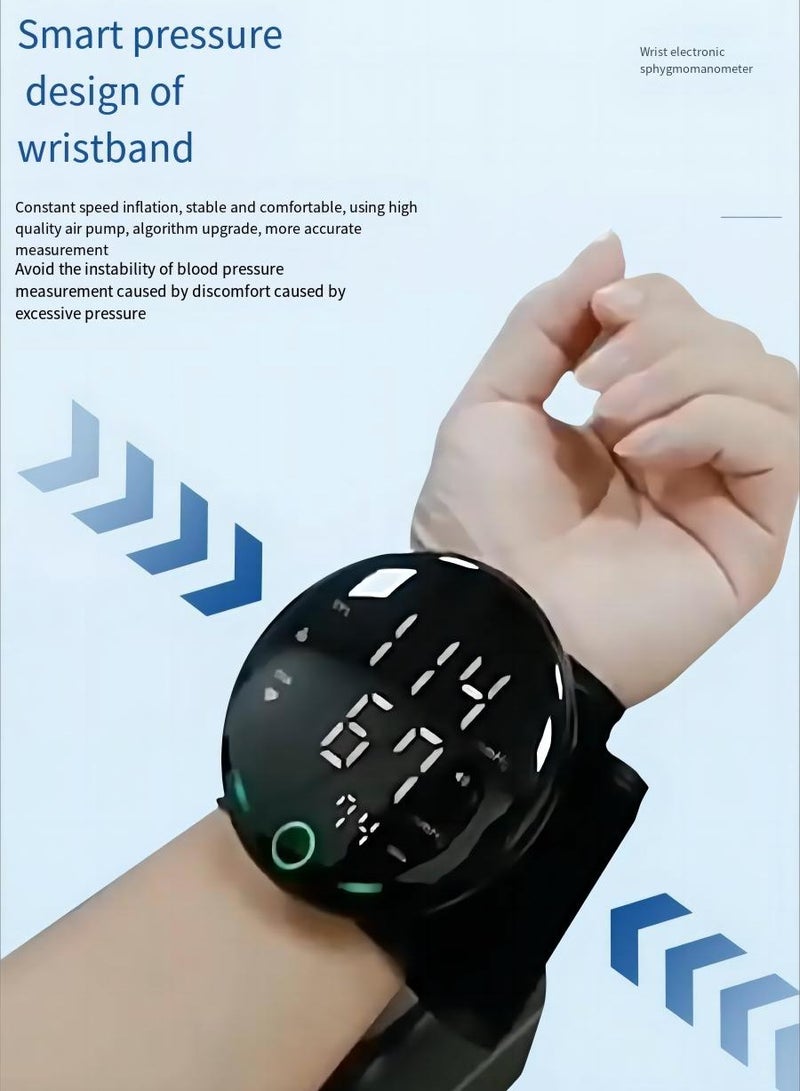 NIBEMINENT Wrist Blood Pressure Monitor,blood pressure and heart rate synchronous，with LED Backlit Display，Rechargeable Medical grade voice notification - Image 5