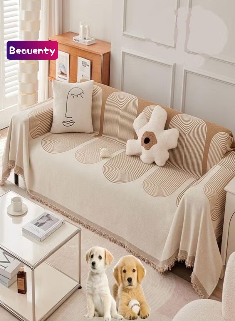 Beauenty Double Sided Chenille Sofa Cover, Stylish Sofa Cover, Chenille Furniture Sofa Cover Towel, Four Seasons Chenille Sofa Cover Available Both Sides 180*180 - Image 1