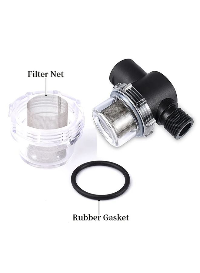 Black 12 Inch RV Water Filter Pump With 4 Point Swivel Nut Strainer Caravan Accessories - Image 4