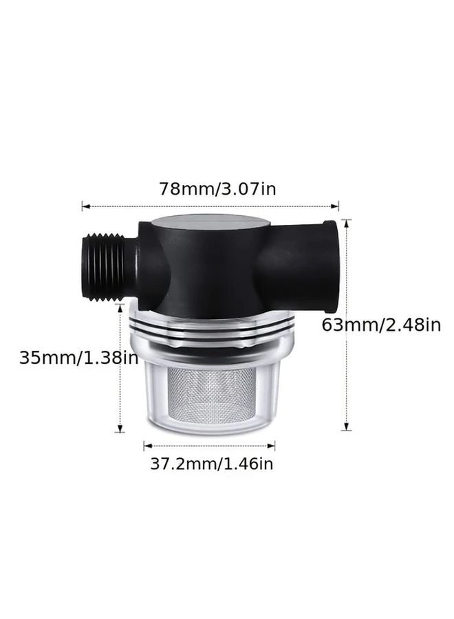 Black 12 Inch RV Water Filter Pump With 4 Point Swivel Nut Strainer Caravan Accessories - Image 3