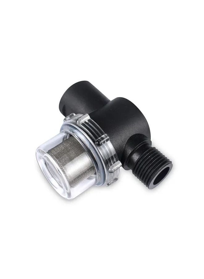 Black 12 Inch RV Water Filter Pump With 4 Point Swivel Nut Strainer Caravan Accessories - Image 1
