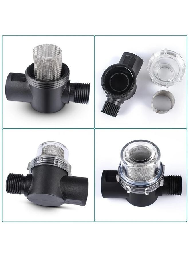 Black 12 Inch RV Water Filter Pump With 4 Point Swivel Nut Strainer Caravan Accessories - Image 5