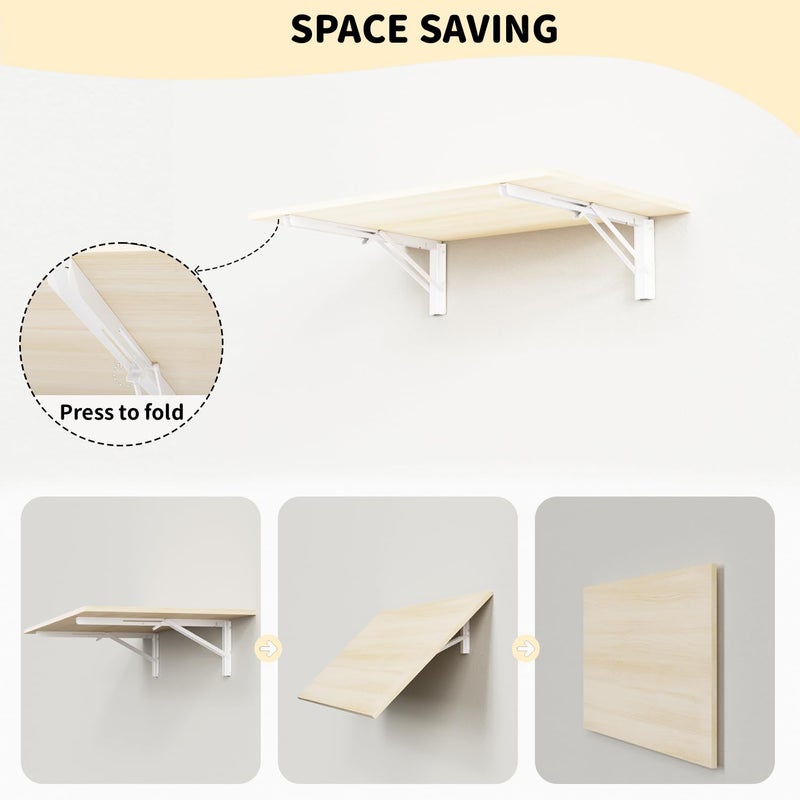 GOYLSER Fold Wall Mounted Table Folding Worktable, Addition to Garage/Home Office/Laundry Room/Home Bar/Kitchen & Dining Room - Image 4