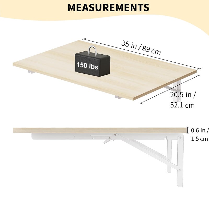 GOYLSER Fold Wall Mounted Table Folding Worktable, Addition to Garage/Home Office/Laundry Room/Home Bar/Kitchen & Dining Room - Image 3