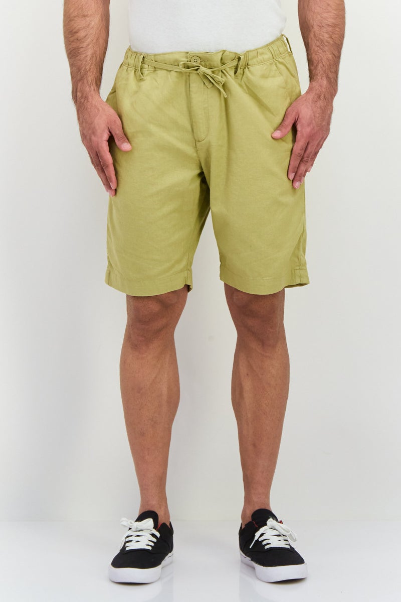 Gazzarrini Men Regular Fit Plain Chino Shorts, Khaki - Image 1