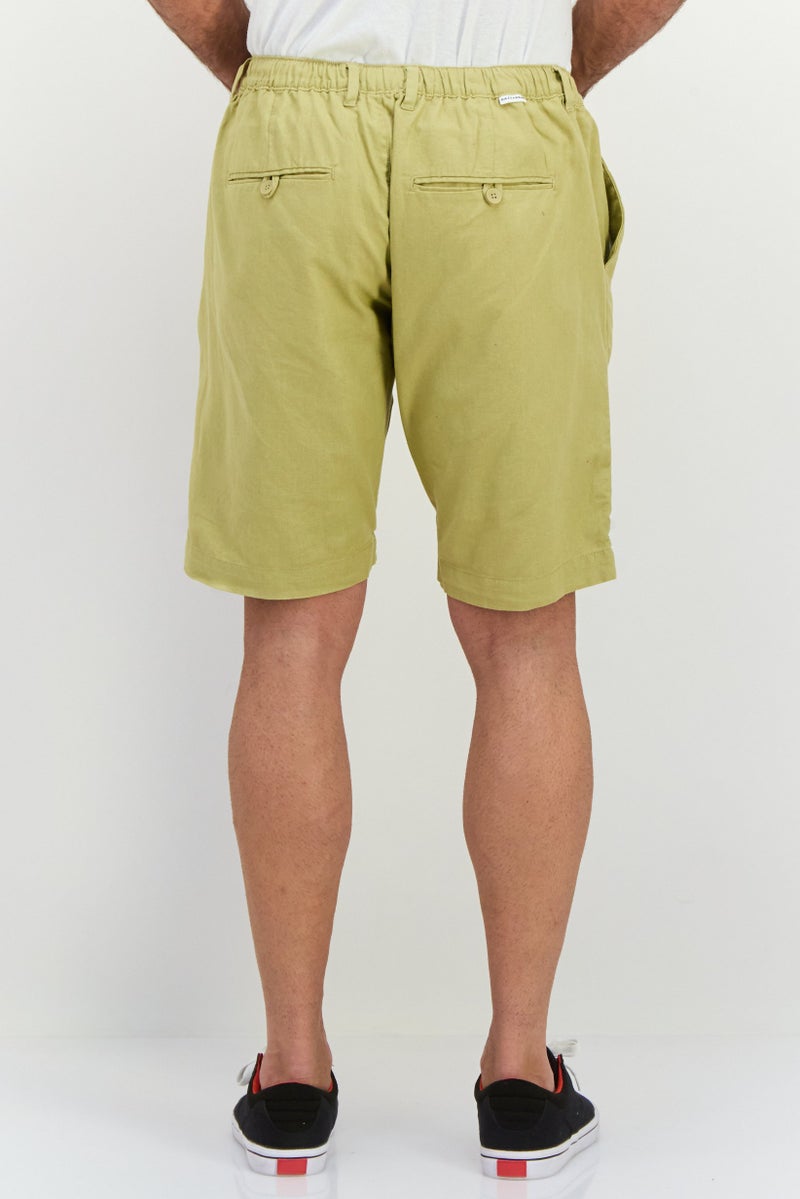 Gazzarrini Men Regular Fit Plain Chino Shorts, Khaki - Image 3