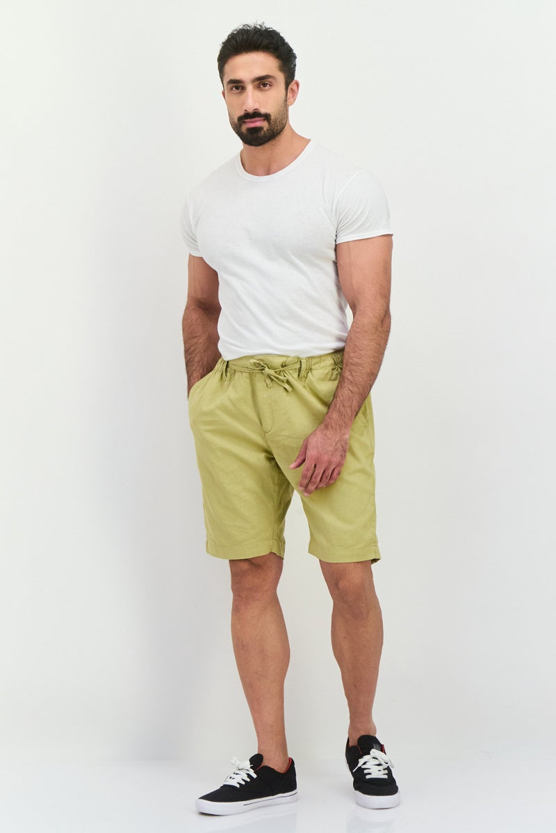 Gazzarrini Men Regular Fit Plain Chino Shorts, Khaki - Image 4