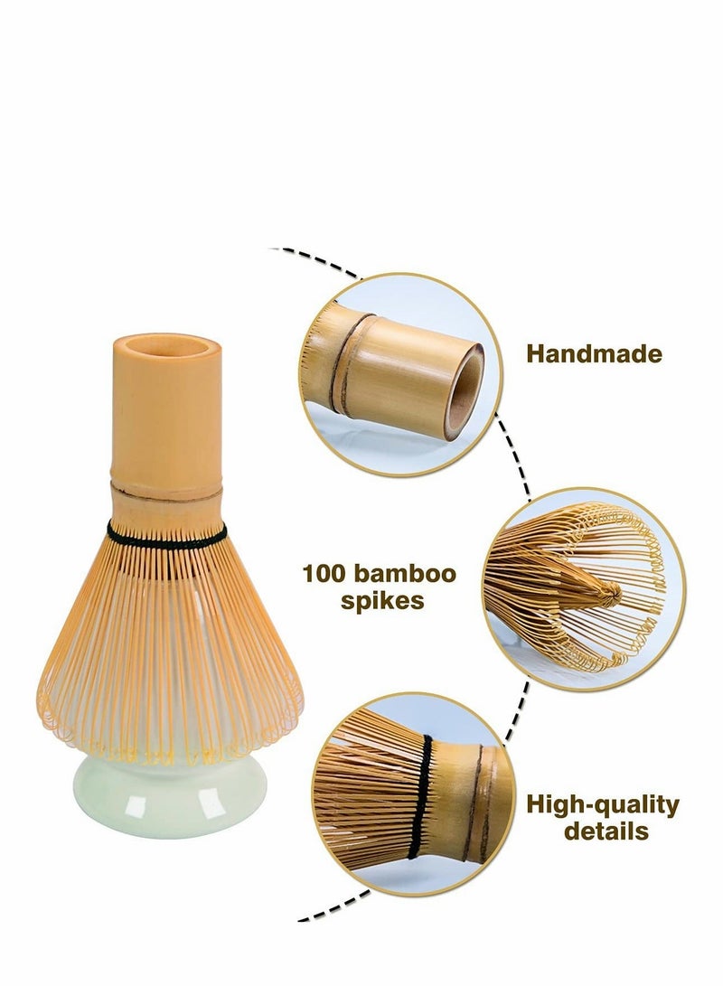 شو وو Japanese Tea Set, Traditional Matcha Tool Ceremony Accessories, Blender, Spoon (3 Piece White) - Image 3